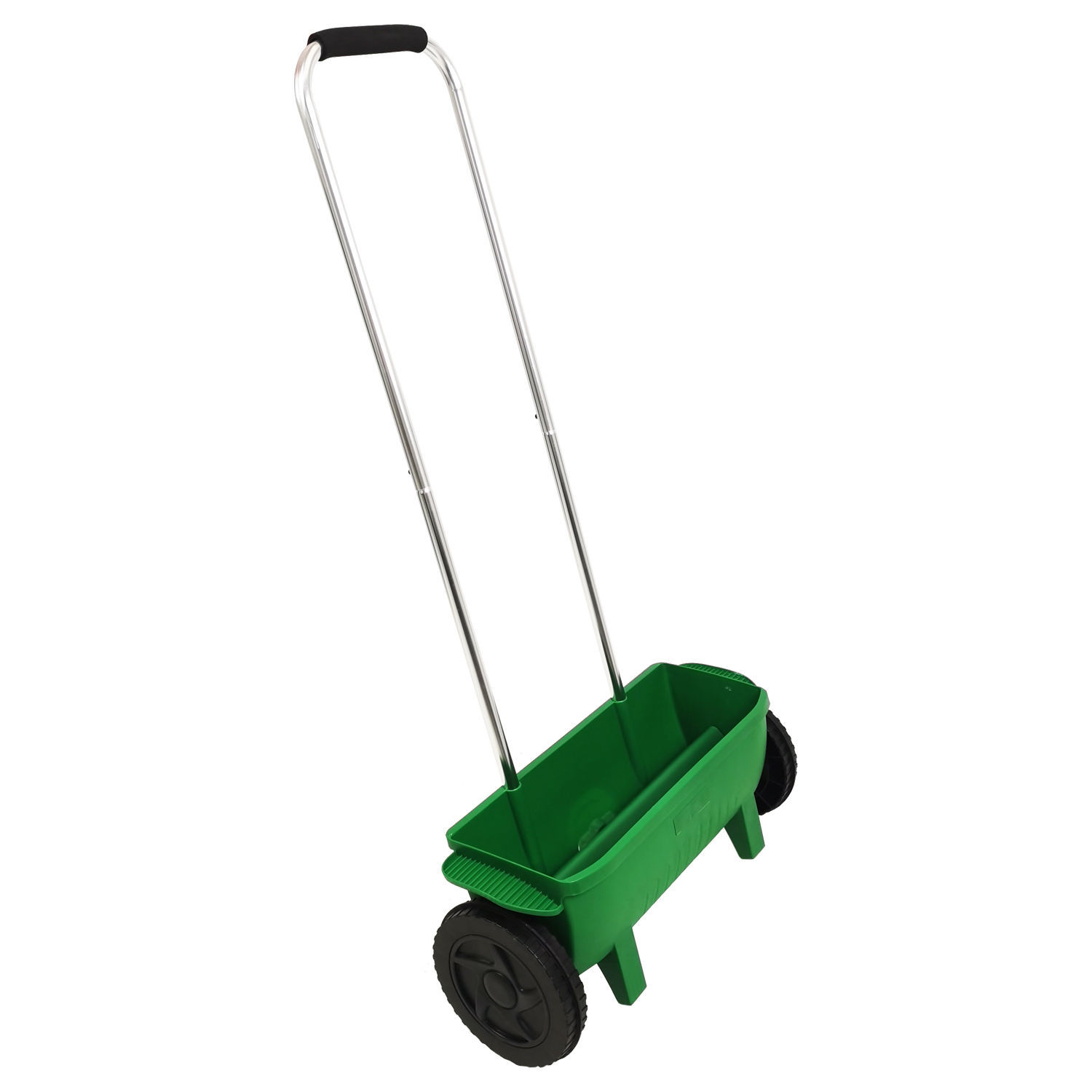 Grass Seed Spreader - 12Lプッシュ式プラスチック播種機肥料散布機調整可能な出口付き手押し式塩散布機（庭・芝生用）