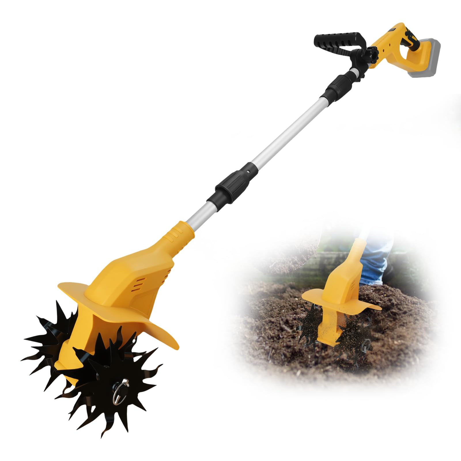 Gardening Tools Rake - 330RPM ブラシレスコードレス耕運機、ガーデン芝生土壌耕作用ガーデニングツール、デウォルト20Vバッテリー対応