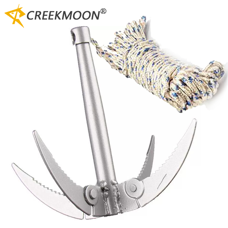 Grass Seed Spreader - 4爪アンカーシックル折りたたみ式水草除去器雑草抜き水生植物カッター鋭利なナイフ釣りアクセサリータックル用