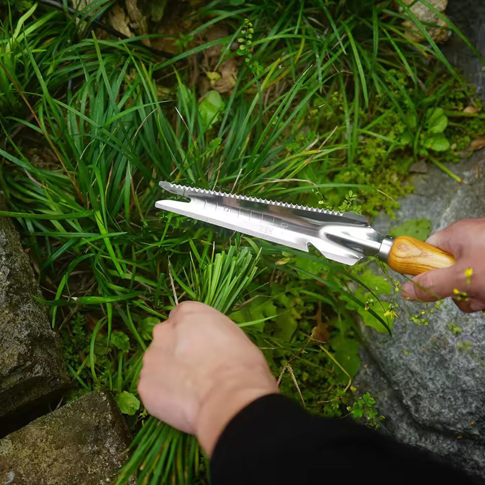 Gardening Tools Sharp - 1個入り除草器、庭の隙間用除草機、庭用鍬ガーデニングツール用簡単除草ツール、ステンレス鋼、鋭利な歯付き熊手