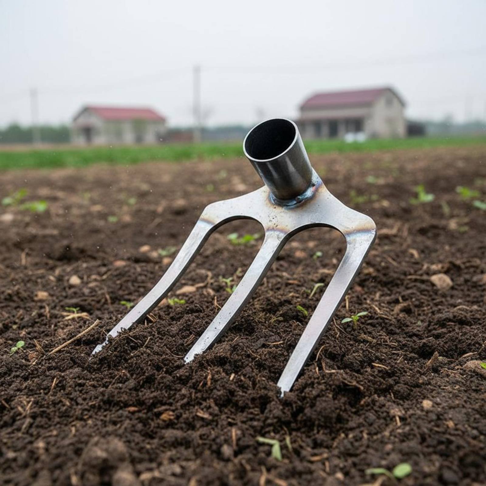Gardening Tools Sharp - スチール製耕うん鋤ヘッド、鋭利な鋏付き、手動土壌耕耘機、4鋏ガーデンホー、耐久性のある農業用具、農家、庭用