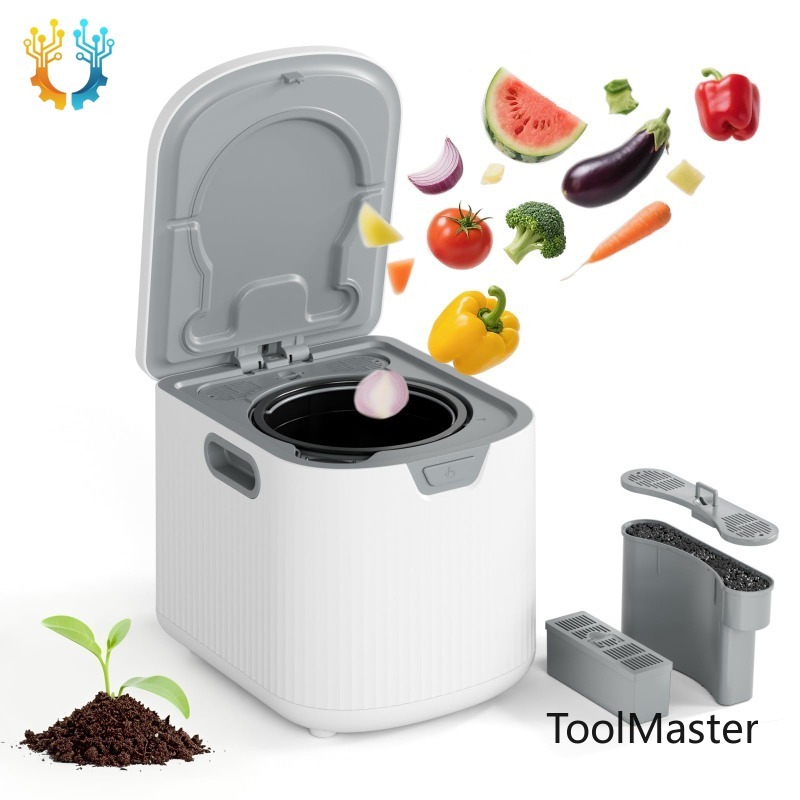 Compost Bin - 【2026】2.5L無臭室内堆肥容器 カウンター用スマート堆肥容器 自動洗浄スマート電動キッチン堆肥機