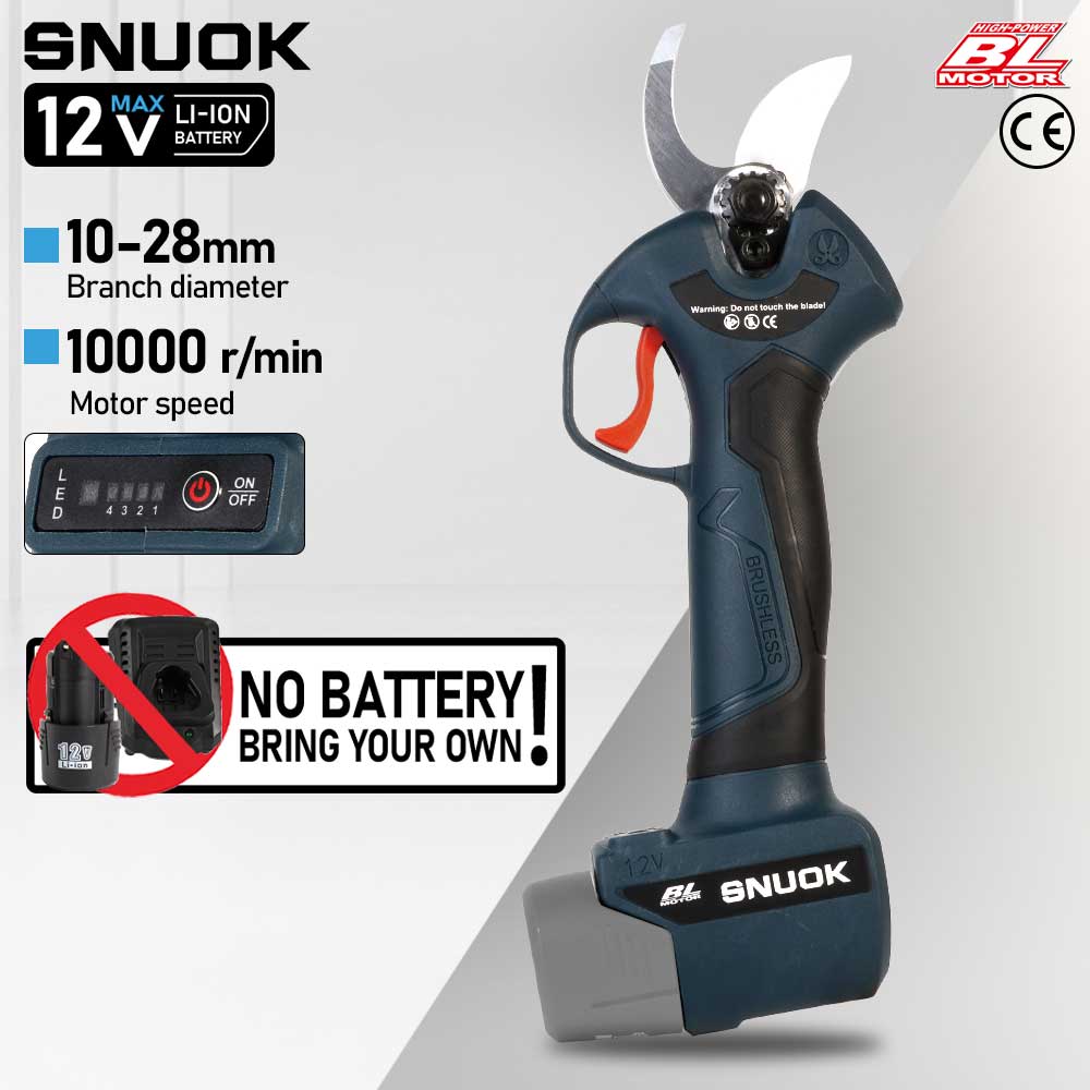 Gardening Tools Diy - SNUOK 12V ブラシレス電動剪定鋏 DIY 屋外庭園盆栽剪定果樹電動工具 ボッシュリチウム電池用