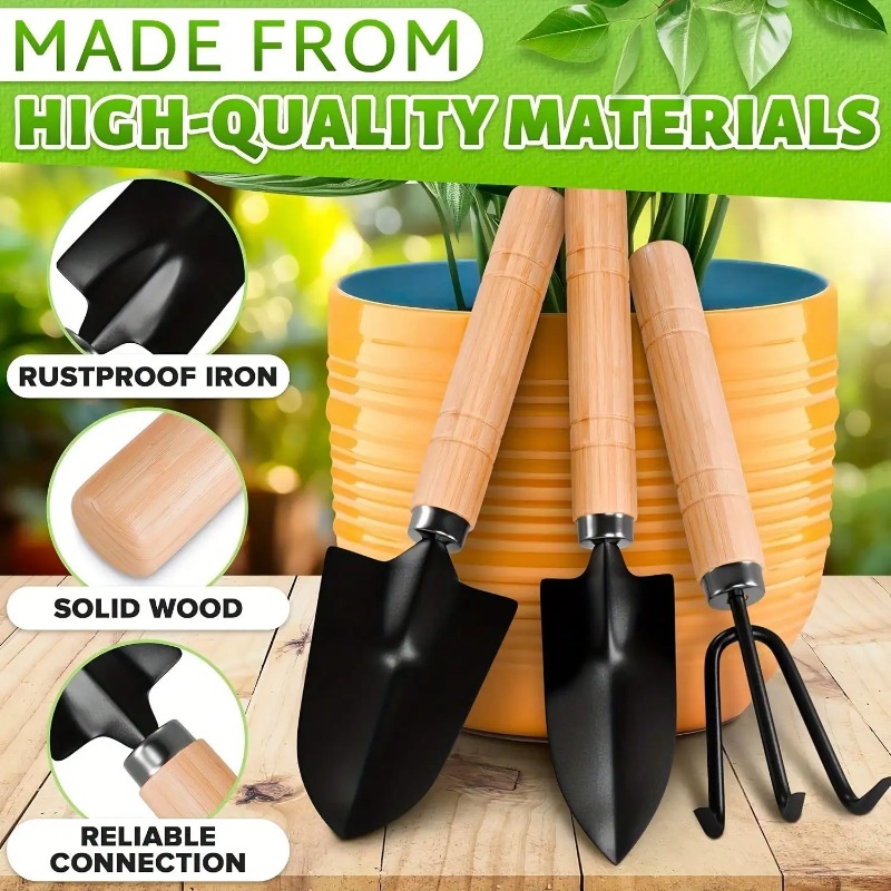 Gardening Tools Usa - 3PC/1セットミニガーデニングツールセットポータブル小型ガーデニングツールハンドル付きシャベル熊手屋内ガーデニング植栽花ツール