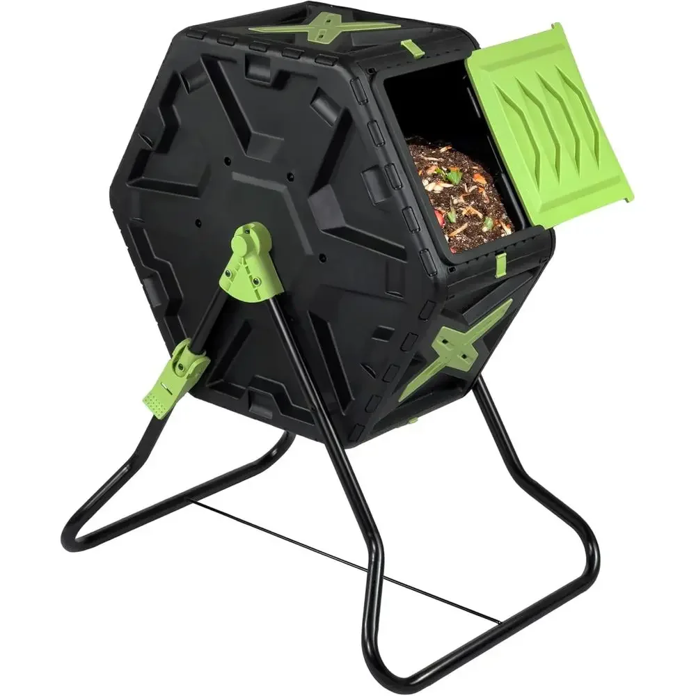 Compost Bin - 回転式21ガロン屋外堆肥容器 - BPAフリー、耐候性があり、効率的な土壌改良に最適