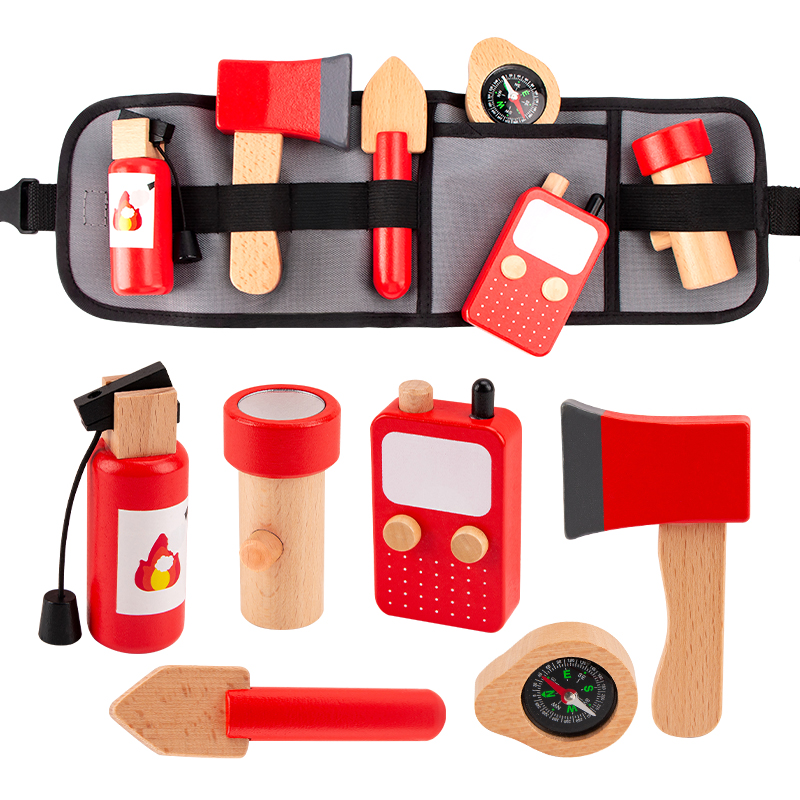 Gardening Tools For 3 Year Old - 子供向けごっこ遊びおもちゃツール、ロールプレイング教育玩具、3～6歳男の子向け木製シミュレーション子供用修理工ウエストバッグセット