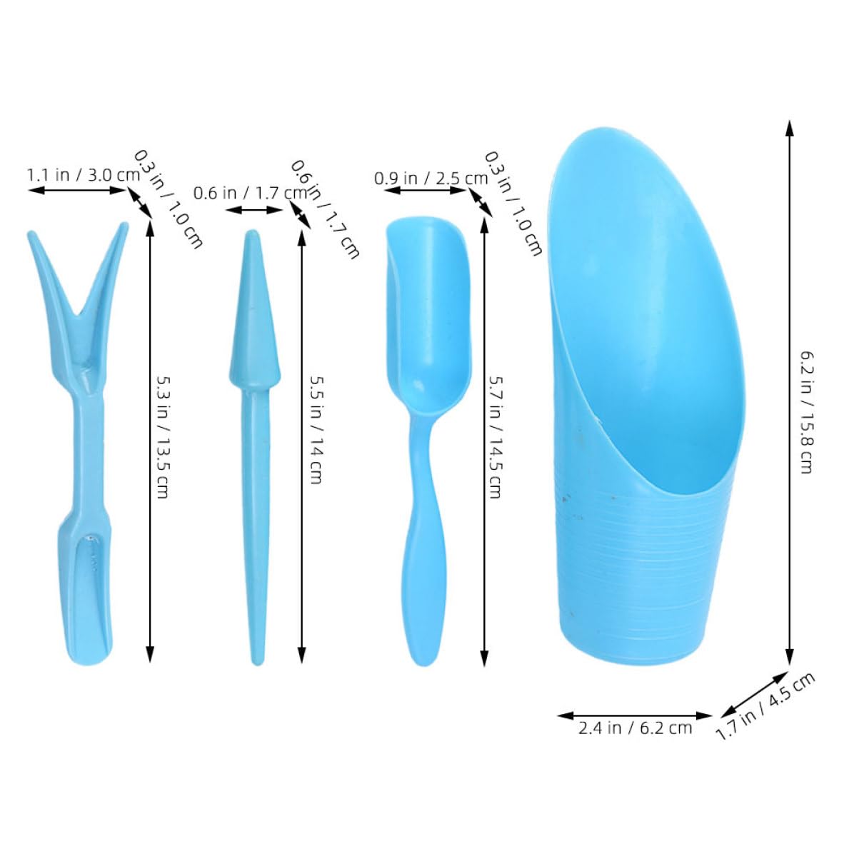 4 ピース/セット、プラスチック耐久性のあるバケツシャベル鉢 - Gardening Tools Usa のレビューと価格