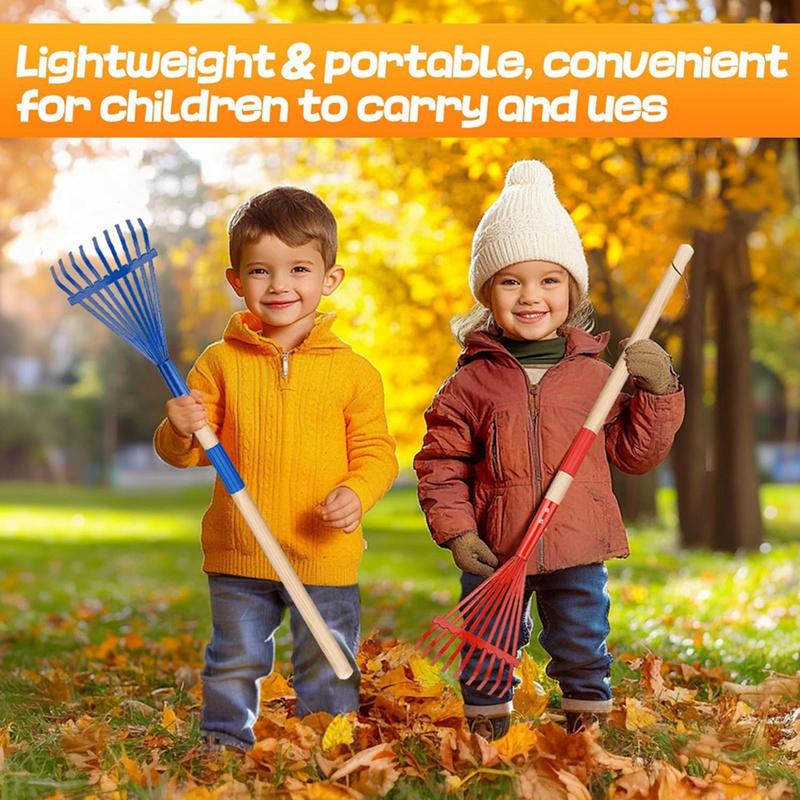 子供用熊手、木製ハンドル付き、かわいい子供用熊手、3歳以上の - Gardening Tools For 3 Year Old のレビューと価格