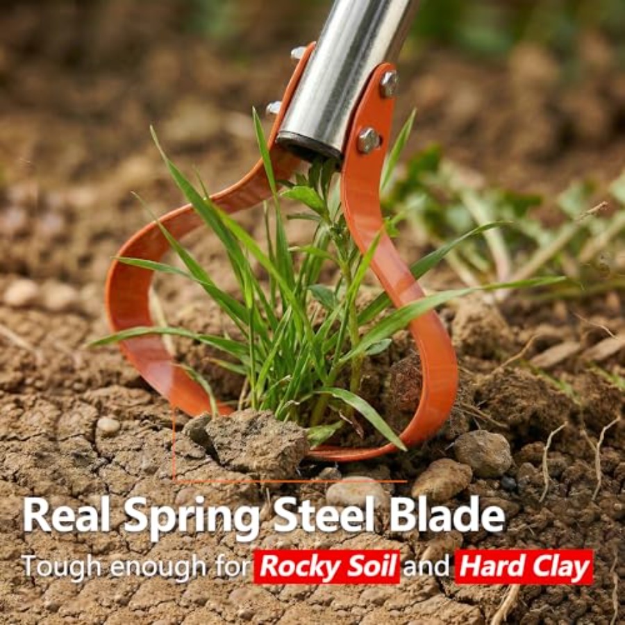 63インチの雑草除去ツール - 15本の刃が付いた鐙型鍬ガー - Gardening Tools Sharp のレビューと価格