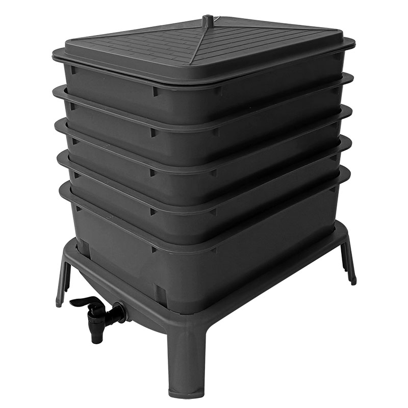 頑丈な50L 5段式ワームファームコンポスター 室内/屋外用 - Compost Bin のレビューと価格