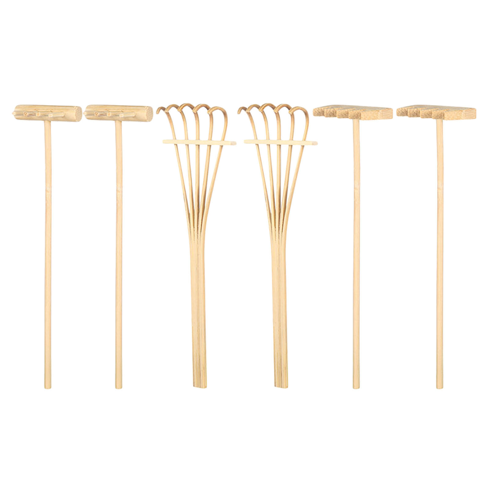 6個入りミニ砂すくいセット 竹製デスクトップ砂場アクセサリー - Gardening Tools Rake のレビューと価格