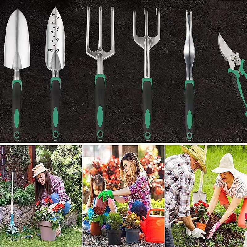 11個入りガーデンツールセット アルミ合金製ステンレス鋼シャ - Gardening Tools Rake のレビューと価格