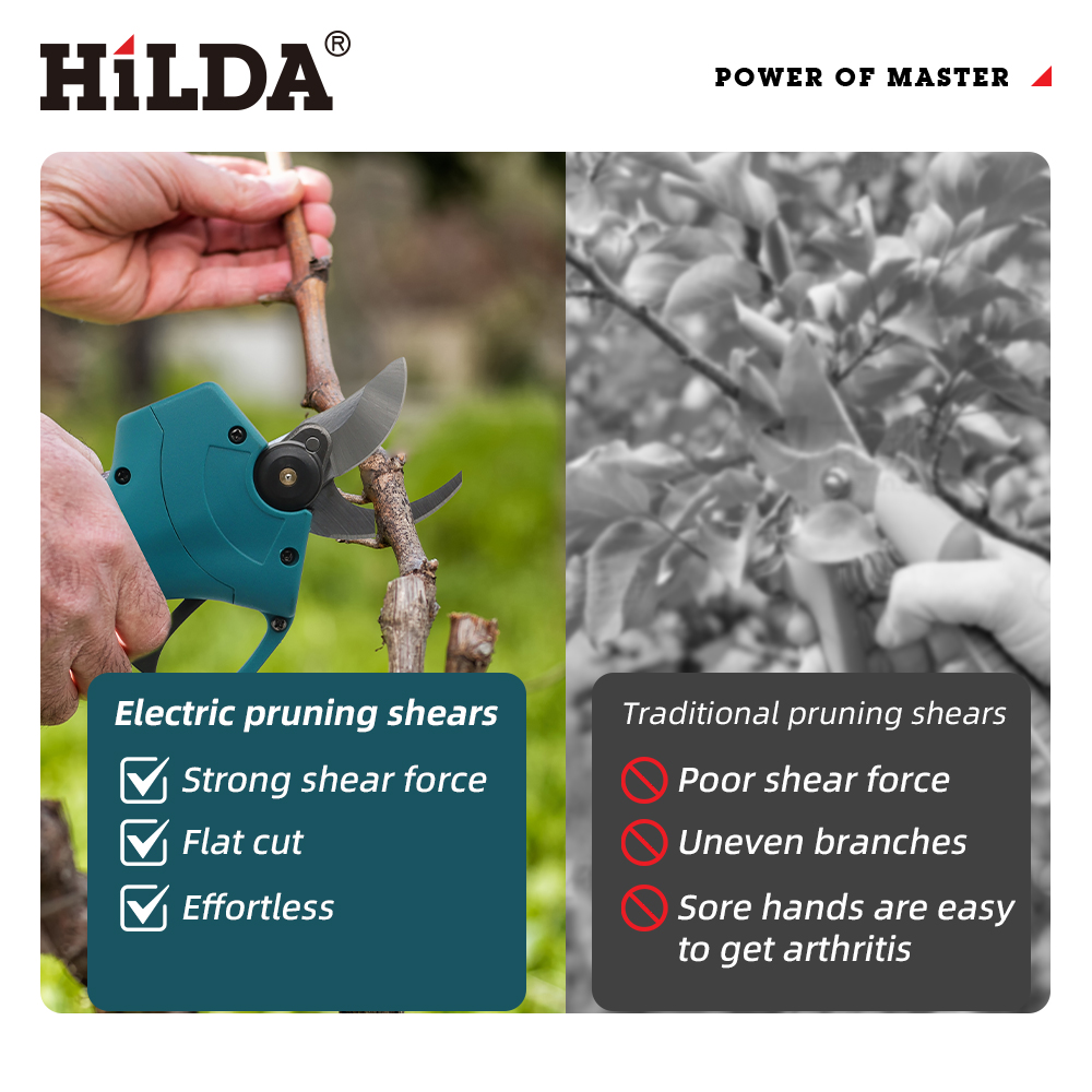 HILDA 18V ブラシレスコードレス電動剪定鋏充電式果樹 - Gardening Tools Usa のレビューと価格