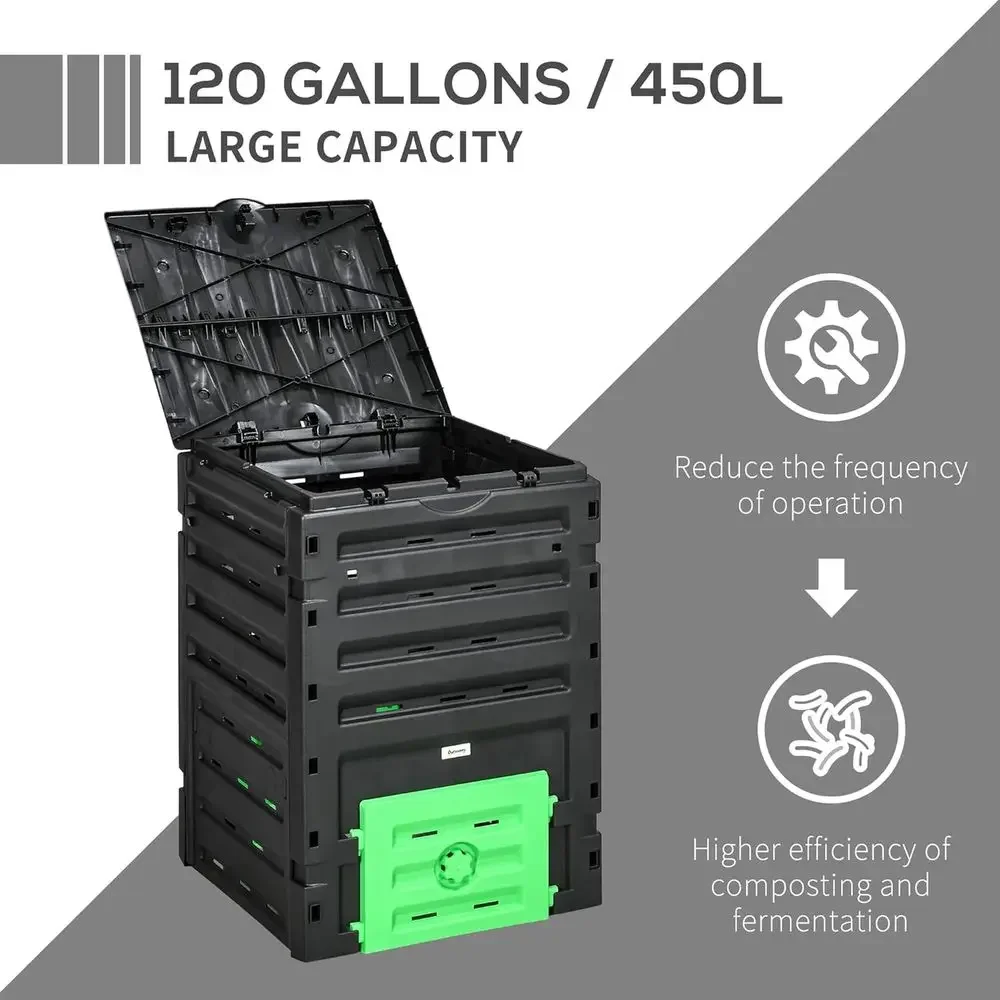 120ガロン大容量ガーデンコンポストビン、80個の通気孔と2 - Compost Bin のレビューと価格