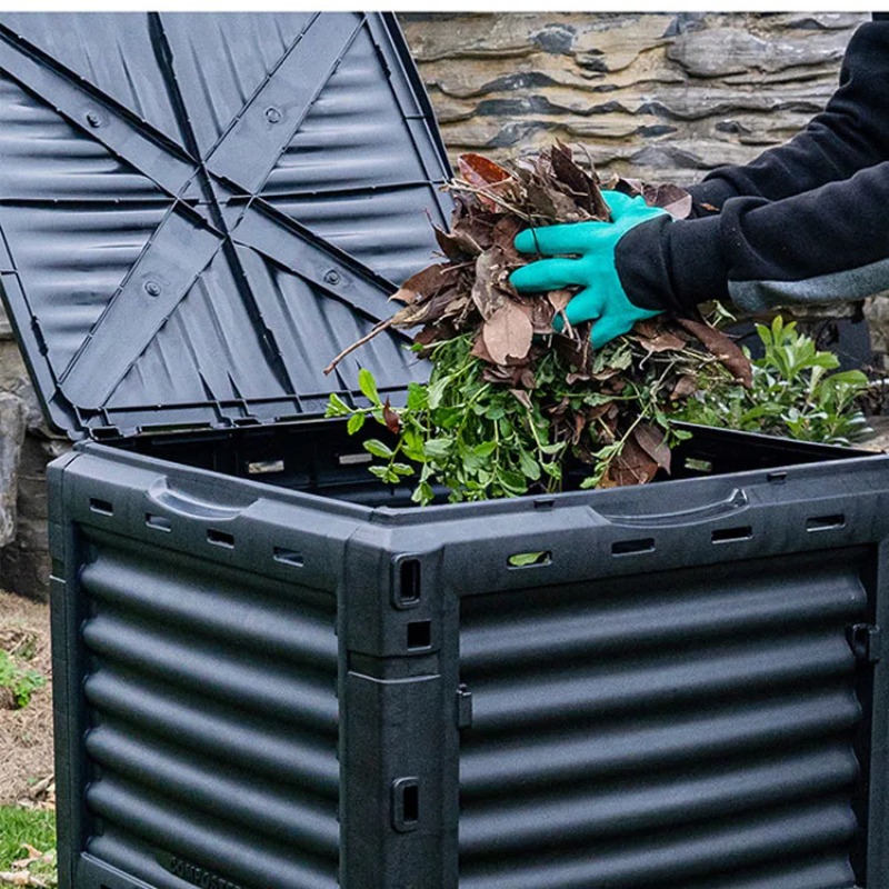 庭用堆肥容器 屋外堆肥ボックス キッチンゴミ・落ち葉用 有機 - Compost Bin のレビューと価格