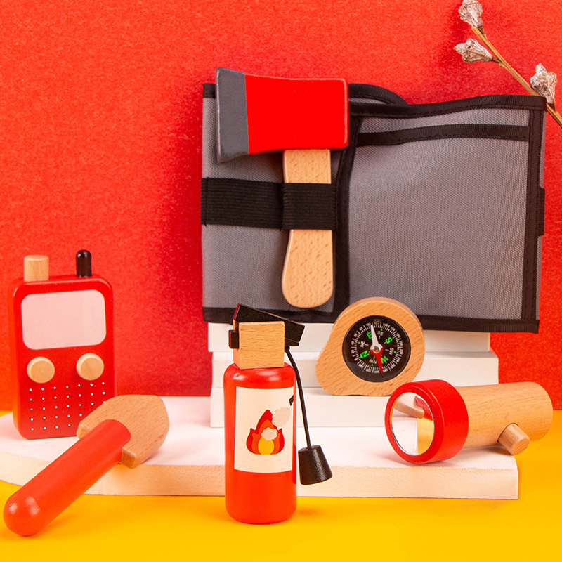 子供用木製シミュレーションツール消防士ウエストバッグセットご - Gardening Tools For 3 Year Old のレビューと価格
