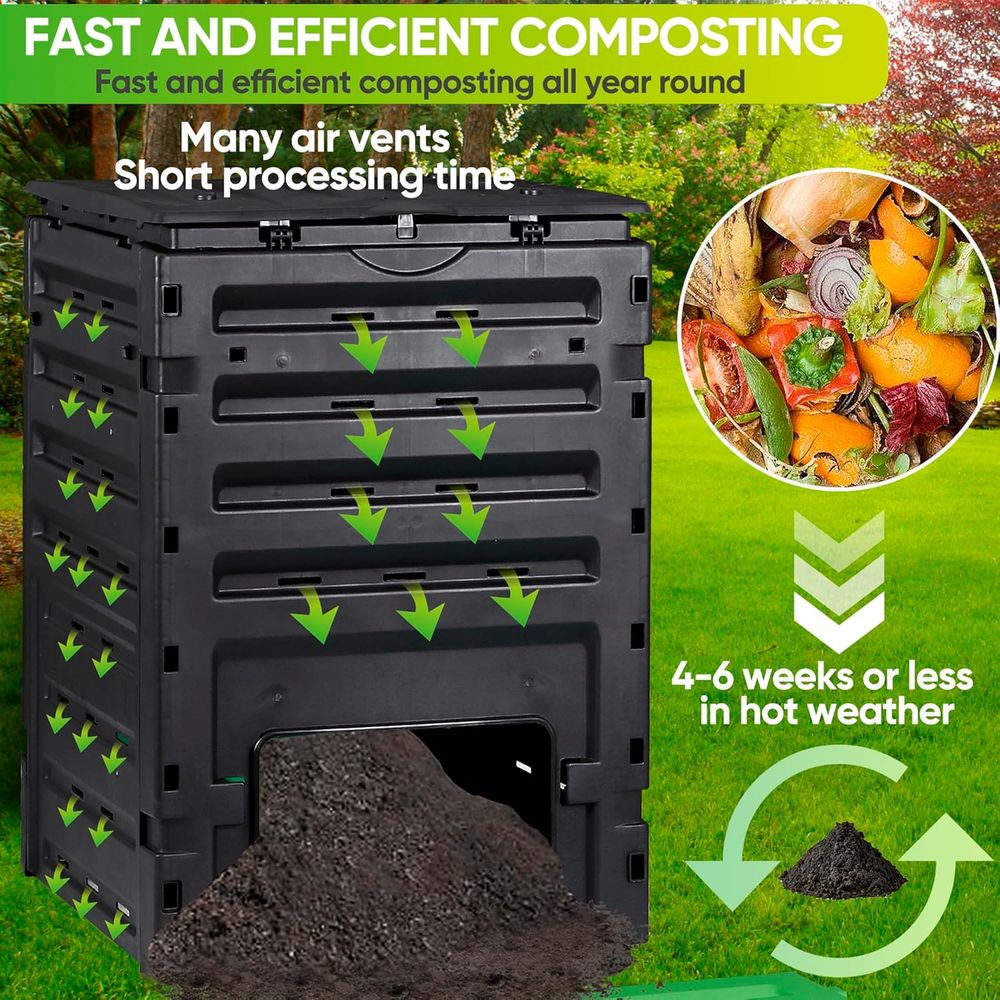 120ガロンガーデンコンポストビン - 簡単組み立て、肥沃な - Compost Bin のレビューと価格