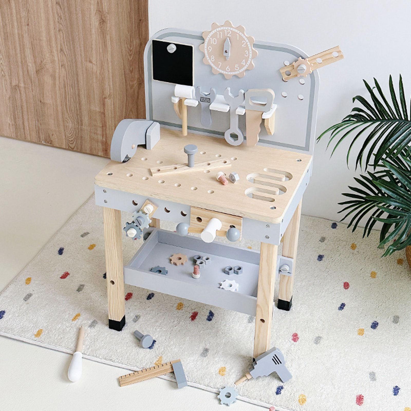 木製ワークベンチツールプレイセット、ネジとナット組み立ておも - Gardening Tools For 3 Year Old のレビューと価格