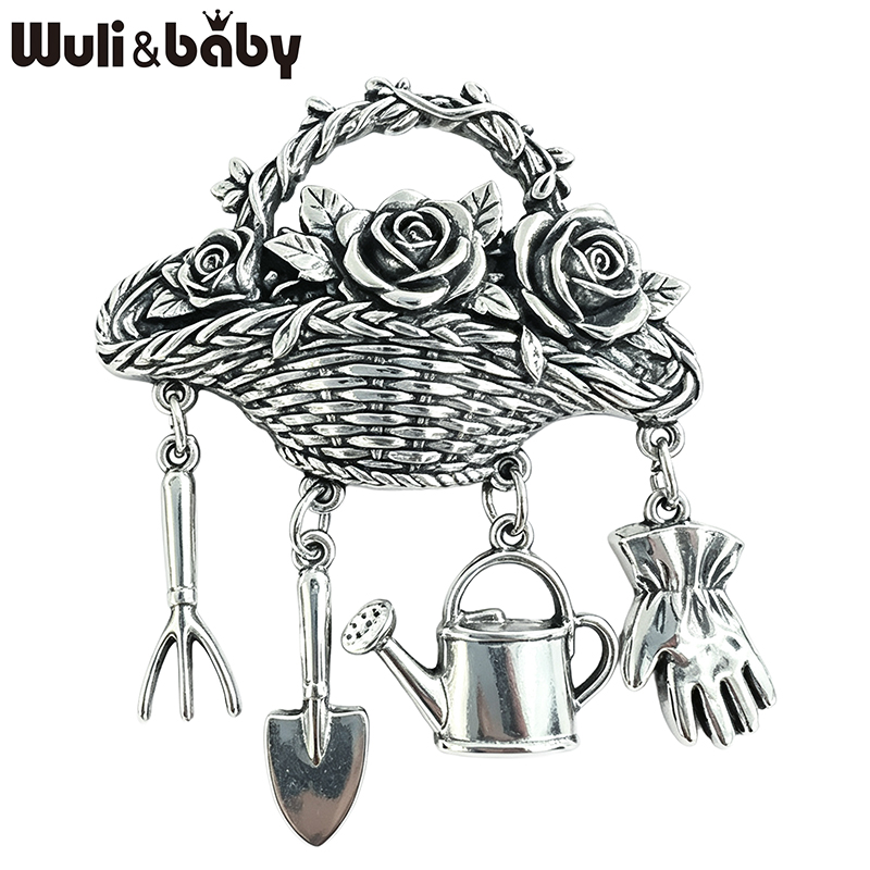 Wuli&baby ヴィンテージフラワーバスケットブローチ  - Gardening Tools For 3 Year Old のレビューと価格