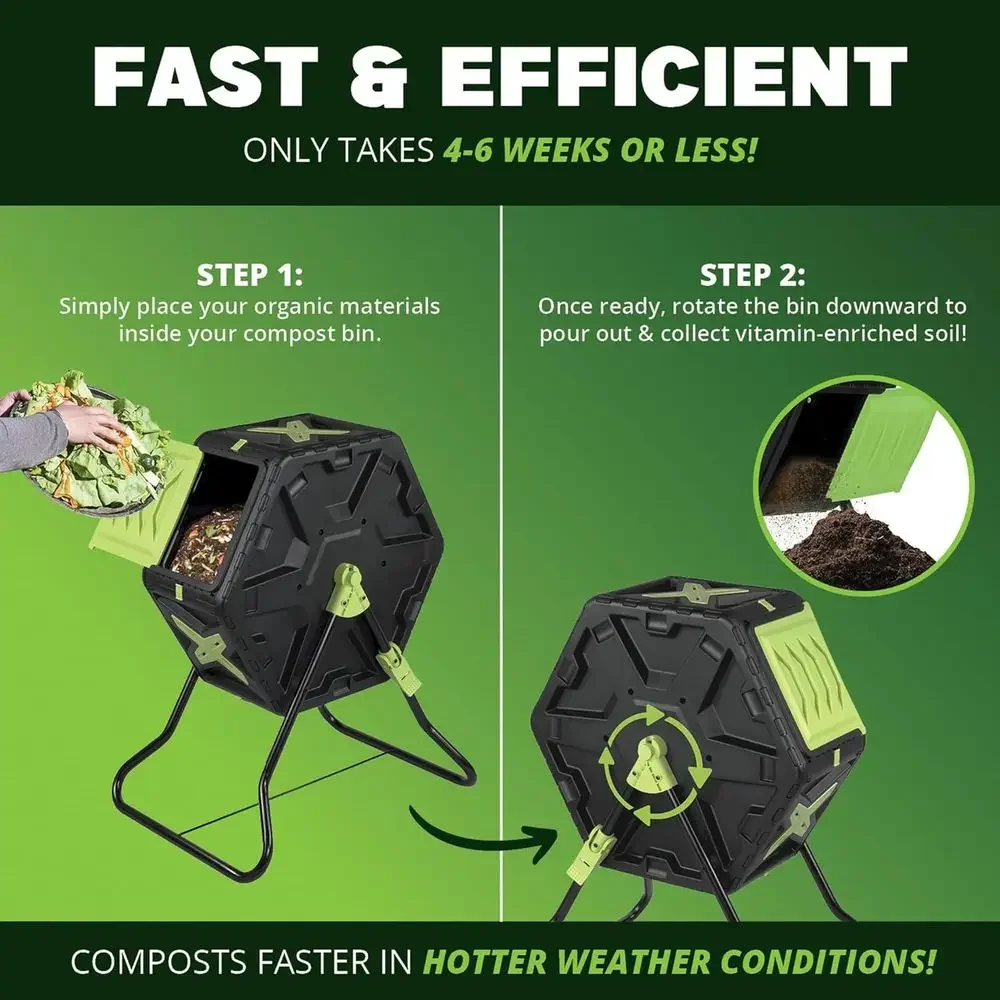 回転式21ガロン屋外堆肥容器 - BPAフリー、耐候性があり - Compost Bin のレビューと価格