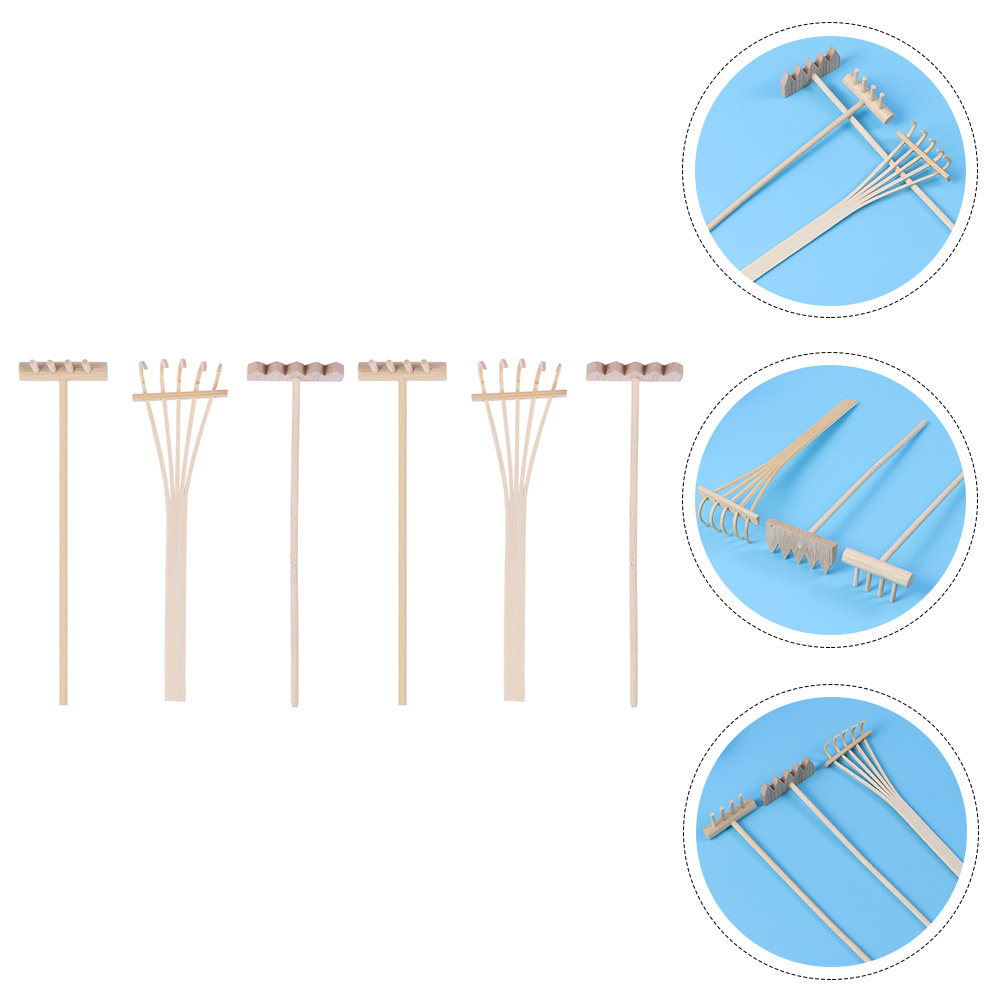 6個入りの禅風砂遊び用レーキセット。ガーデニングツール、卓上 - Gardening Tools Rake のレビューと価格