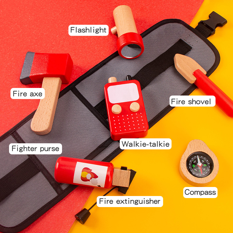キッズ木製シミュレーションツール消防士ウエストバッグセットご - Gardening Tools For 3 Year Old のレビューと価格