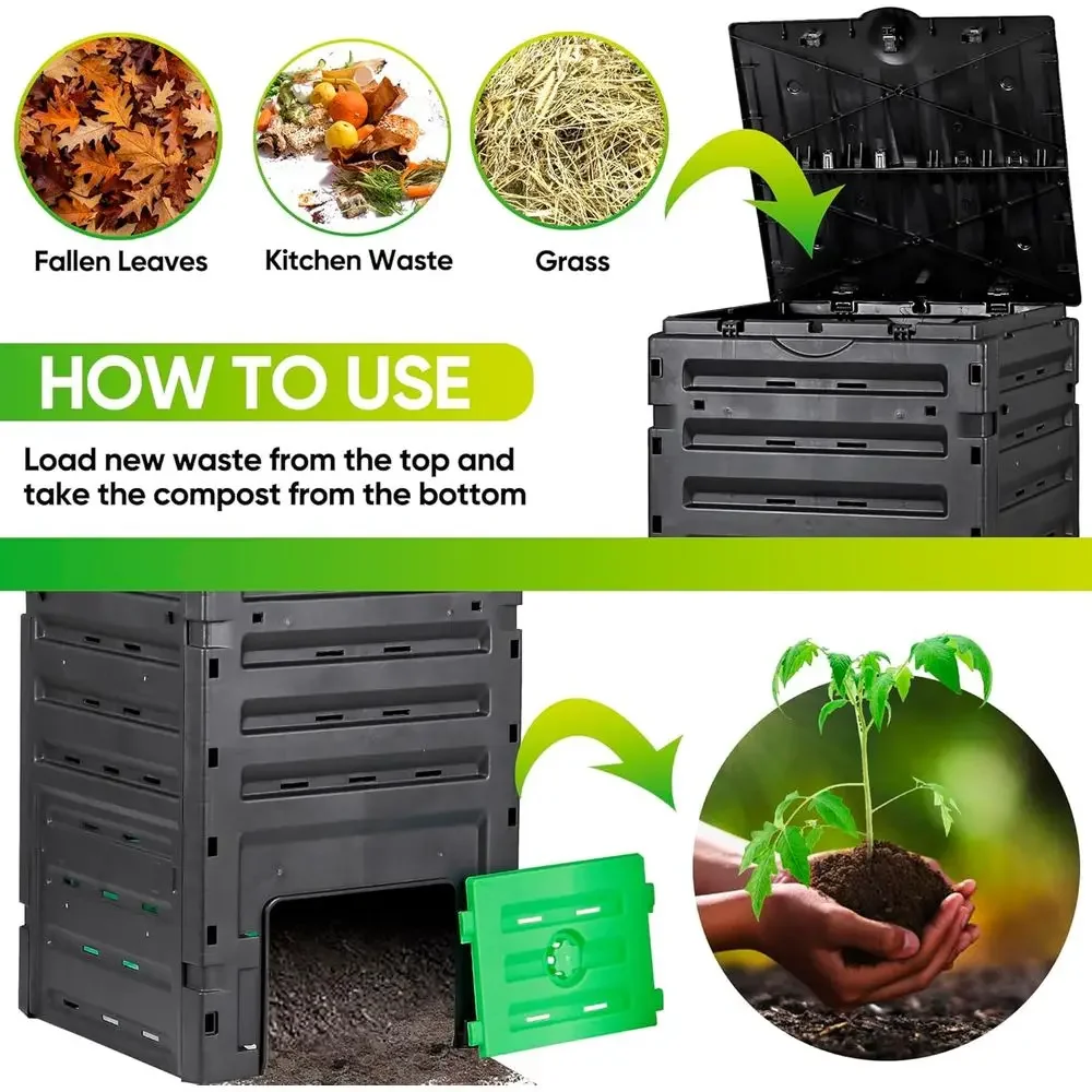 120ガロン容量のガーデンコンポストビン - 簡単組み立て、 - Compost Bin のレビューと価格