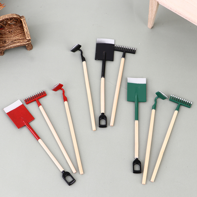 ドールハウスミニチュアガーデニングツール、ショベル、レーク、 - Gardening Tools Hoe のレビューと価格