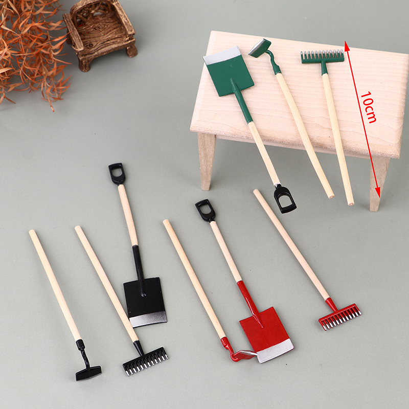 ドールハウスミニチュアガーデニングツール、ショベル、レーク、 - Gardening Tools Hoe のレビューと価格