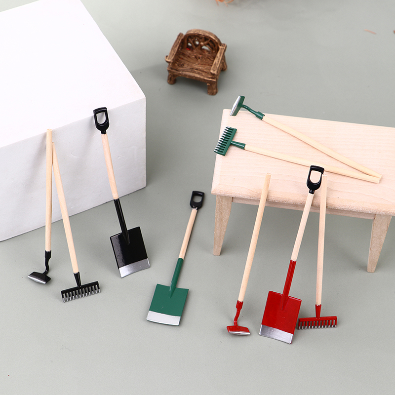 ドールハウスミニチュアガーデニングツール、ショベル、レーク、 - Gardening Tools Hoe のレビューと価格